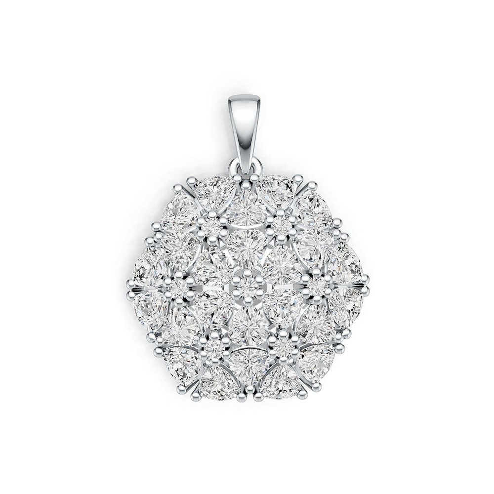 Sterling Silver Semi Mount Pendant Setting Trillion TR 4X4mm