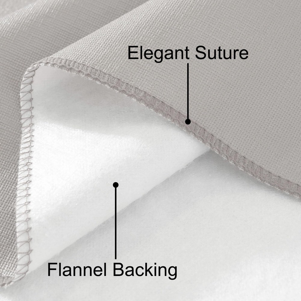 Rectangle Table Cloth, Waterproof Vinyl Tablecloth with Flannel Backing, Wipe...