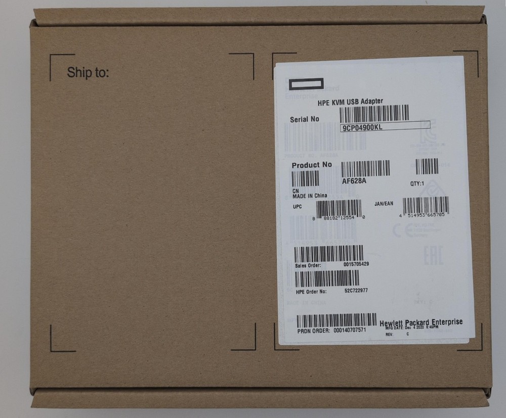 HP AF628A KVM Console USB Interface Adapter Video Cable 753494-001 NEW NIB