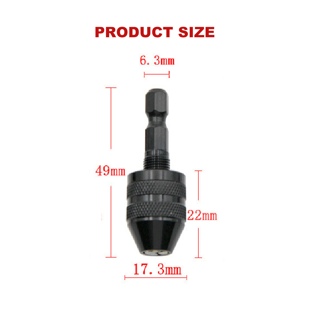 1/4"Hex Shank Keyless Chuck Adapter Drill Bit Quick Change Driver Converter Tool