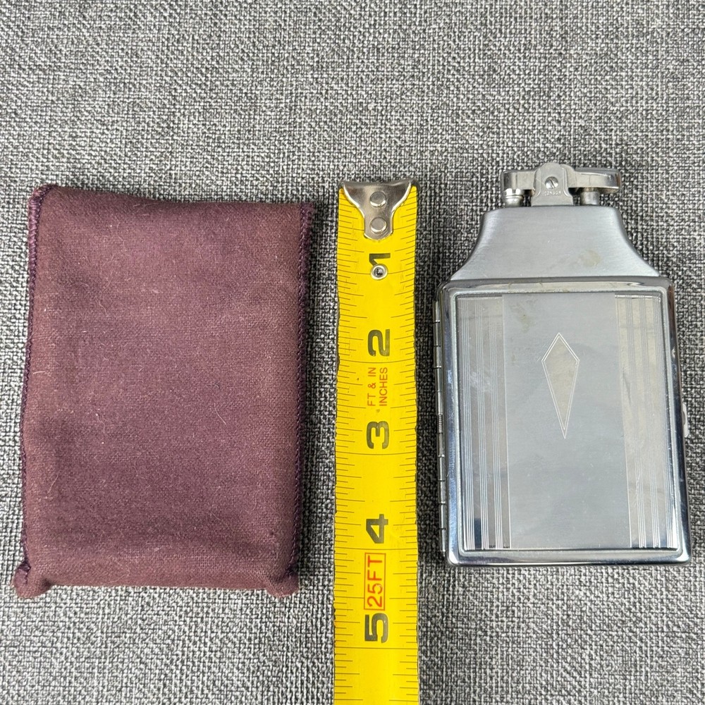 Vintage Ronson Mastercase Cigarette Case Lighter Combo with Pouch