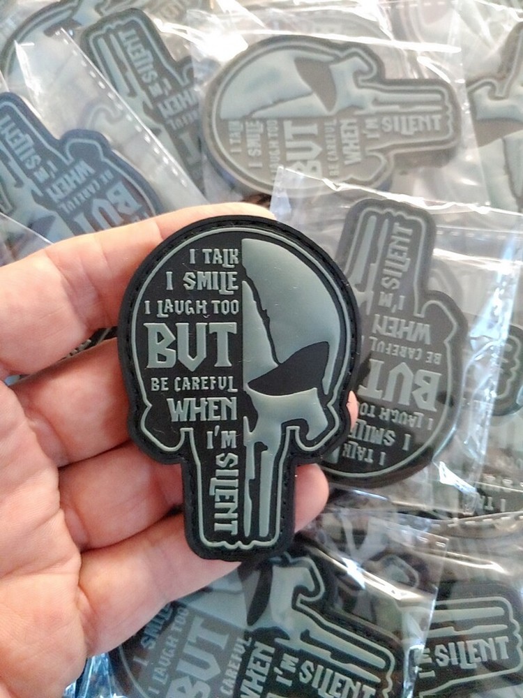 MORALES SILENT SCULL -  PUNISHER - 3D PVC PATCH  - LOW VISIBILITY