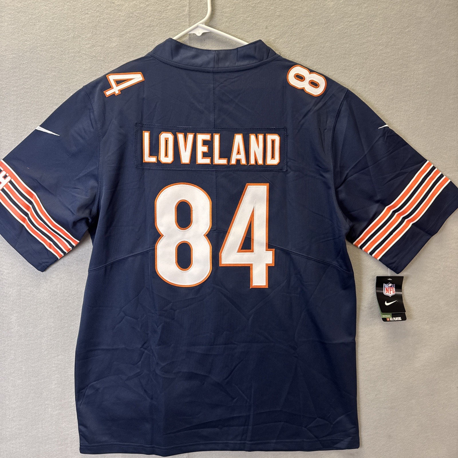 #84 Coleston Loveland Home Navy Stitched Jersey Nike Chicago Bears Tight End