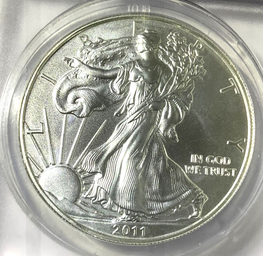 2011 Silver Eagle  Restrike- Dan Carr- ANACS MS69-Cool token!