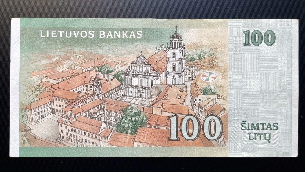 LITHUANIA 100 LITU 2000 P-62 CU Prefix AA