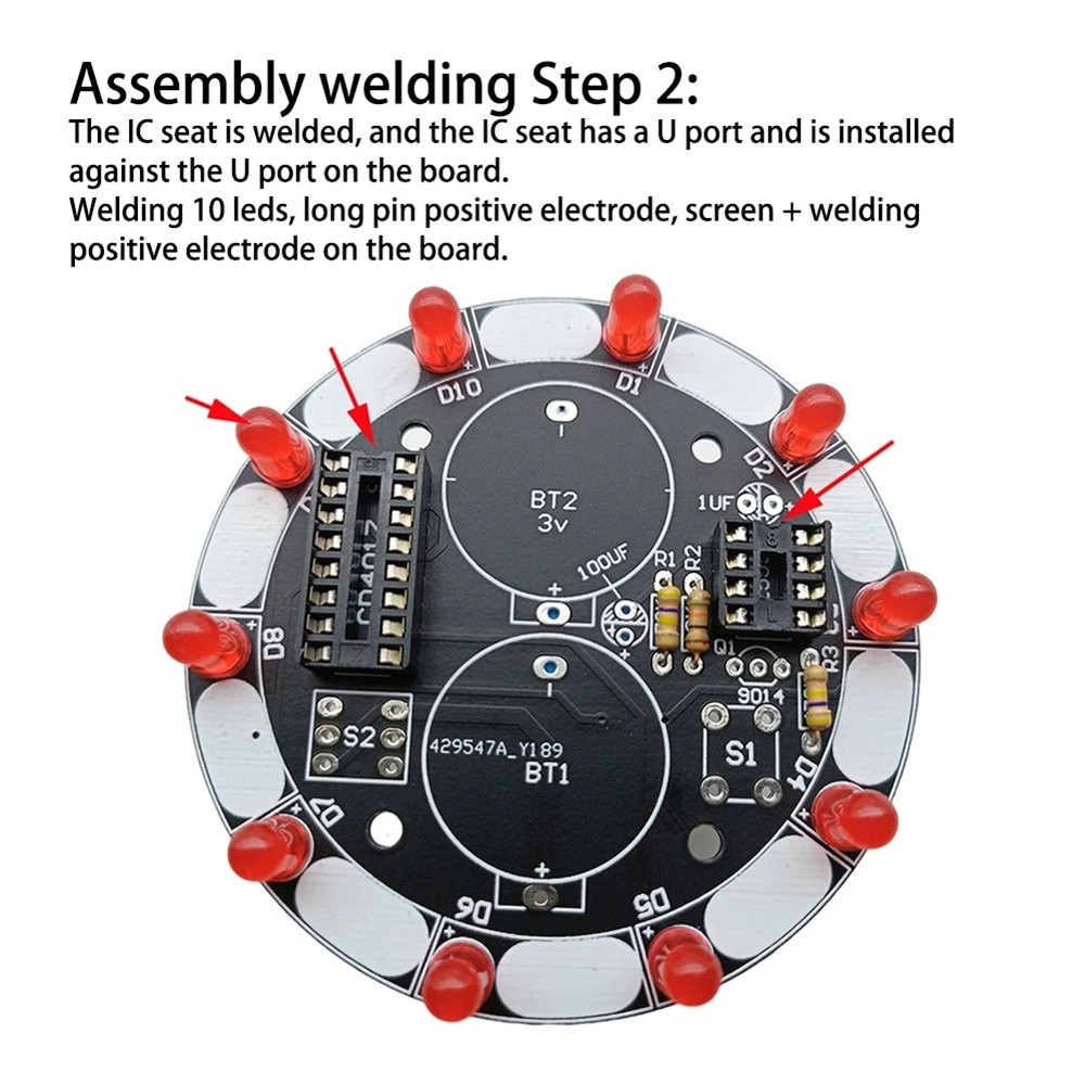 Turntable LED Light DIY Electronic Kit Welding Project Training Module DIY2724