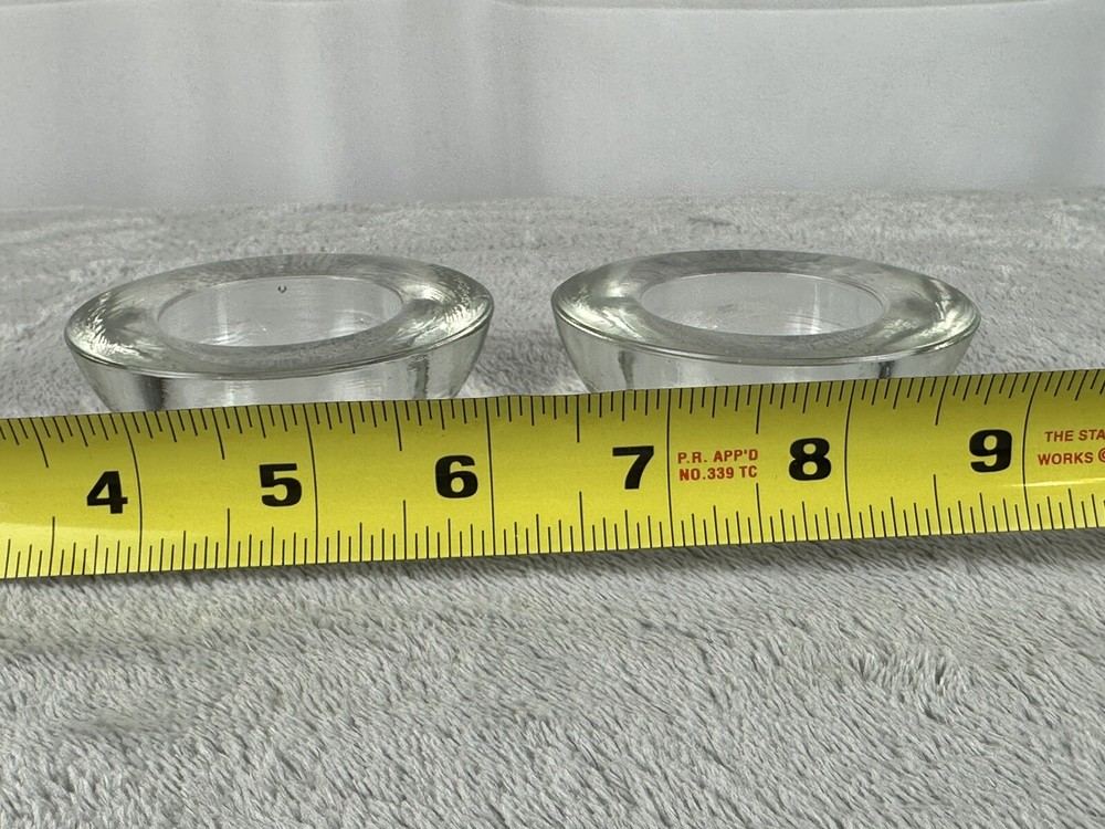 Heavy Glass Tea Light Candle Holders Round Disk