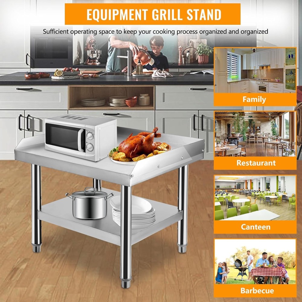 36" Stainless Steel Table,Commercial Worktable with Backsplash for Prep & Work