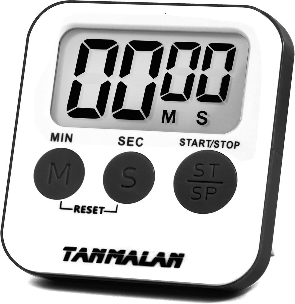 Multi-Purpose Kitchen Timer with Loud Alarm, Large Screen, and Magnet - Gray