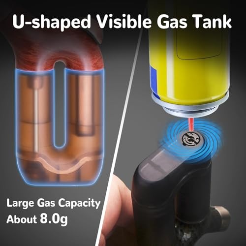 Torch Lighter Single Jet Flame Refillable Butane Lighters Windproof Gas 2 Pack