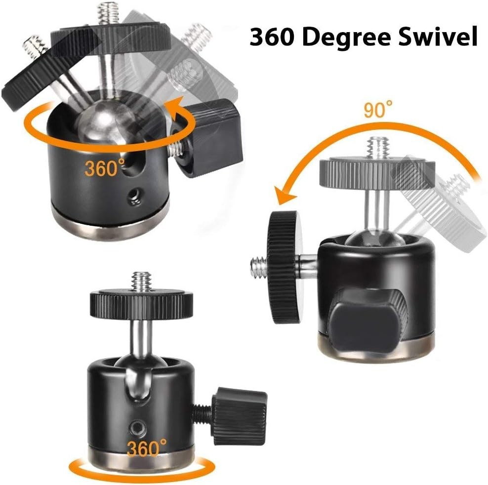 Versatile 360° Camera Mount Adapter – Mini Ball Head with Removable Hot Shoe