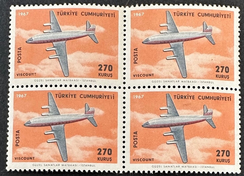 TURKEY 270 Beautiful  Mint NEVER  Hinged  Block