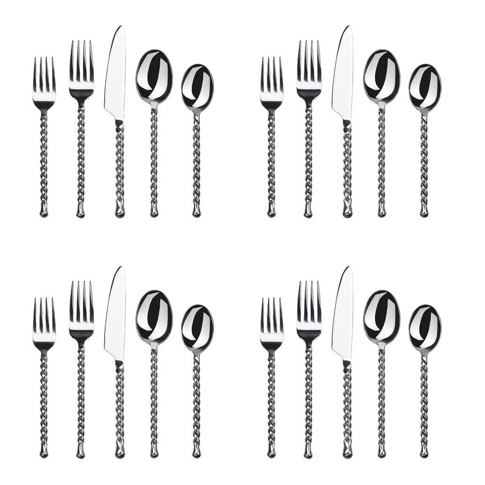 Gourmet Settings Silver Tear 18/10 Stainless 20pc. Flatware Set