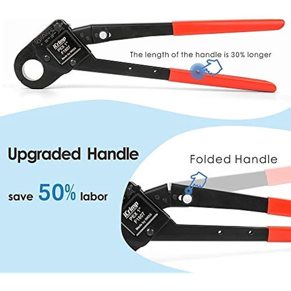 Angle Head F1807 PEX Pipe Crimping Tool for Copper Rings 1" Angle Single Crimper