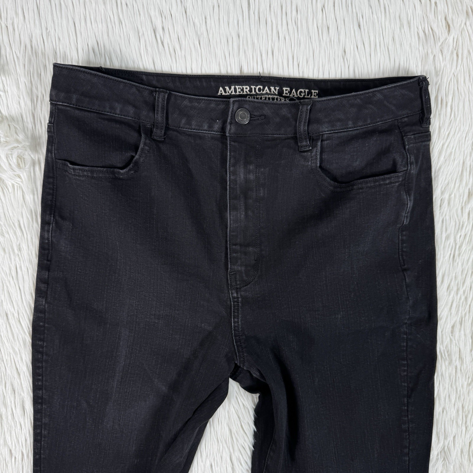 American Eagle Black Super High-Rise Jegging Denim Jeans Women's Size 14R
