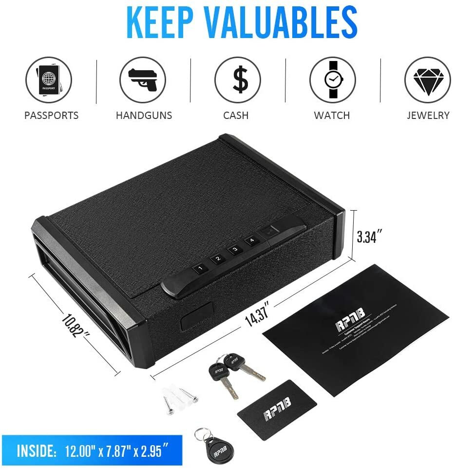 RPNB Gun Security Safe Quick-Access Safety RFID New