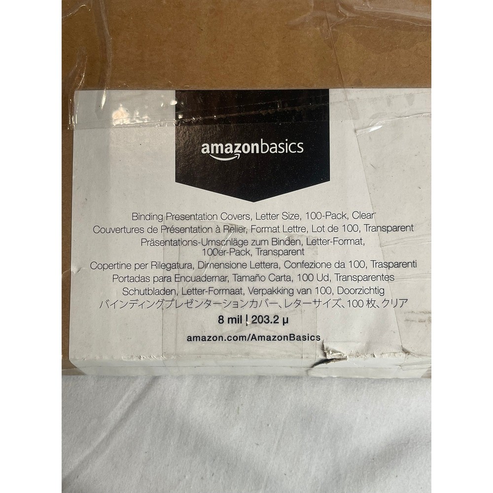Amazon Basics Binding Presentation Covers Letter Size 100pk Clear 8 mil Plastic