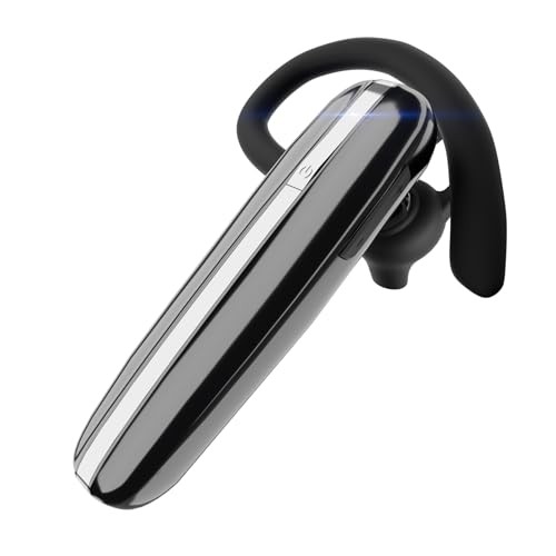 Bluetooth Headset V5.3 Single-Ear Earpiece with Wireless Microphone 48H