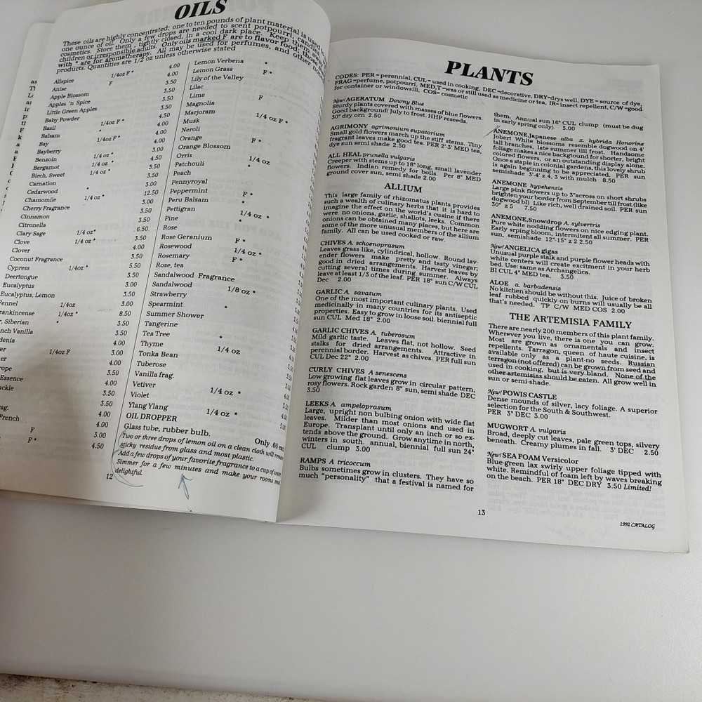 Dabney Herbs Catalog 1992