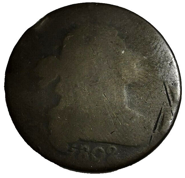1802 US Draped Bust Large Cent Coin S-236