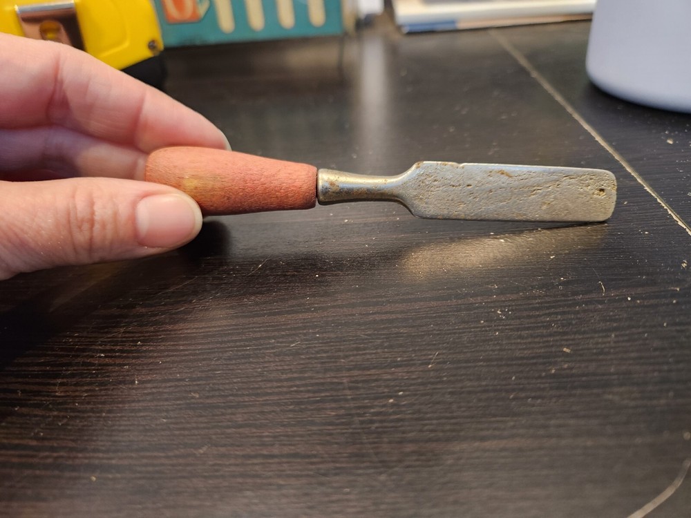 Vintage Chisel with Wood Handle - Carpentry Tool