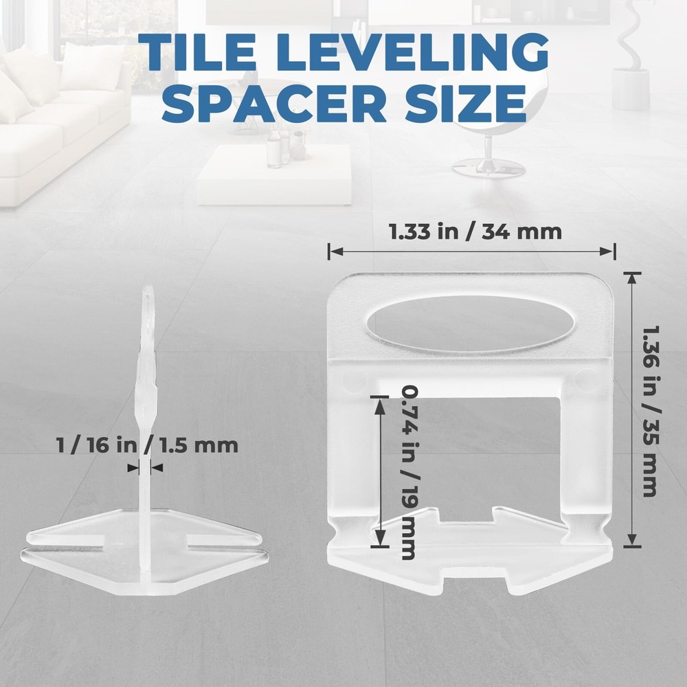 Eunice Tile Leveling System- 2000 Piece Tile Leveling Clips 1/8", Tile Levele...
