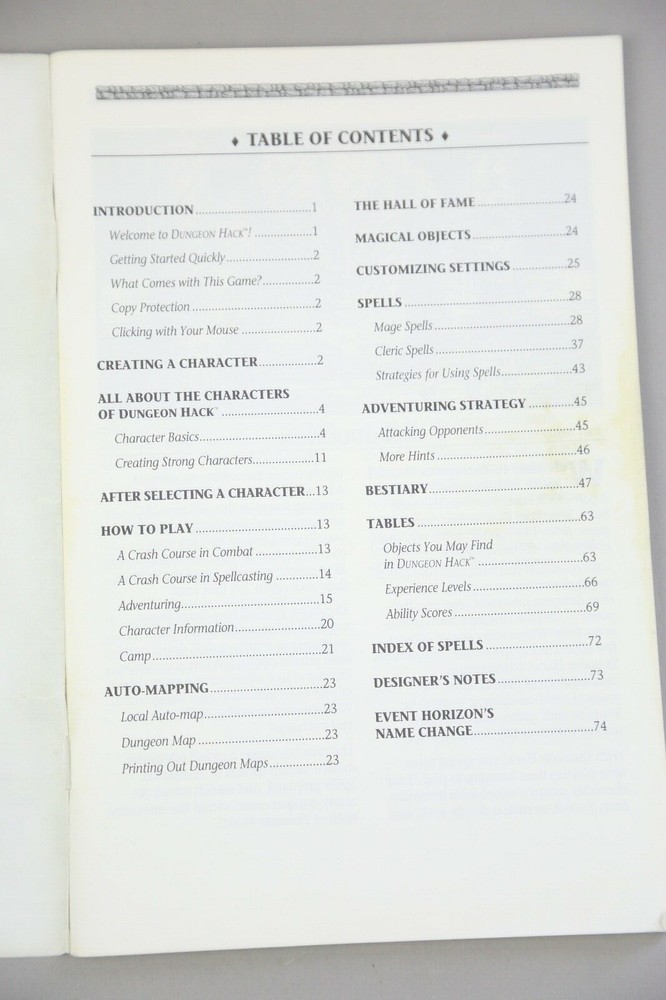 Advanced Dungeons & Dragons Hack Forgotten Realms Game Booklet Instructions Only