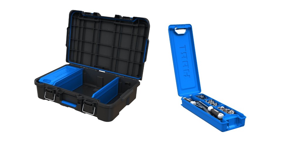 HART Stack System Tool Box with Blue Organizer & Dividers Single