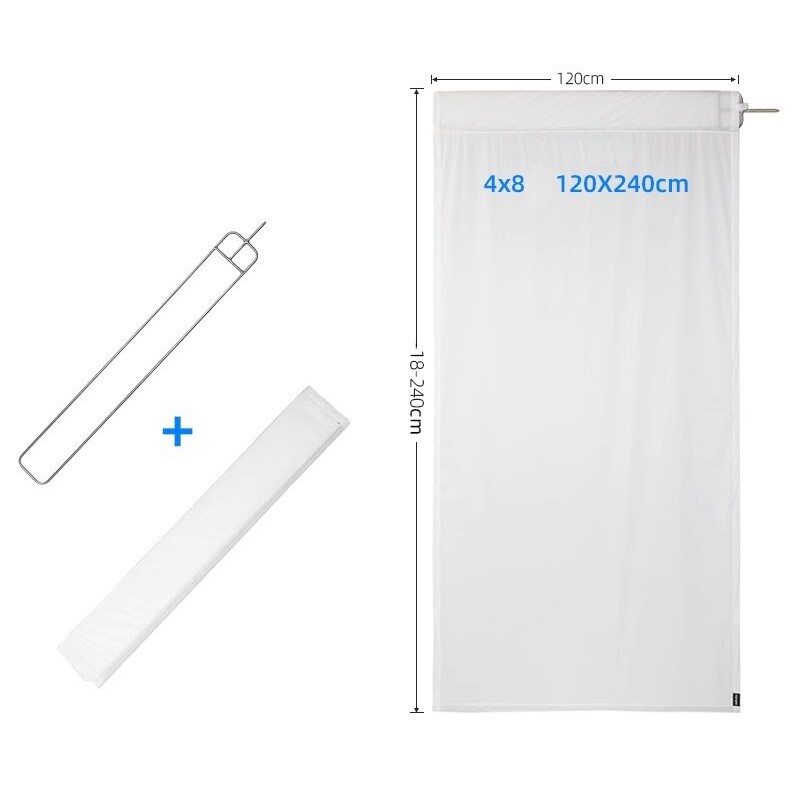 4'x8' 1.2x2.4m Floppy Flag Frame, UltraBounce, Solid Back, Blue/Green, Half Grid