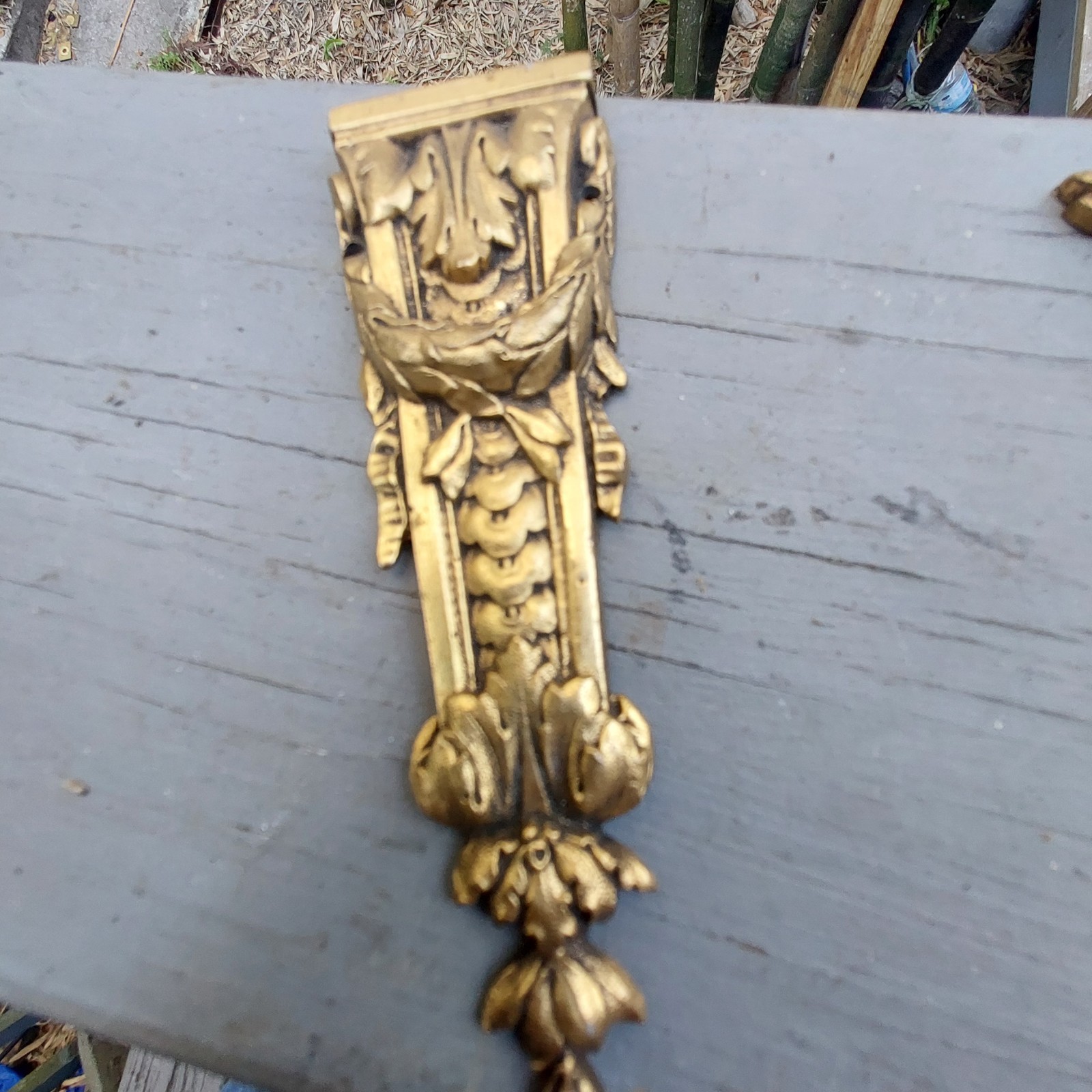 Antique Victorian Brass Furniture Trim Set Of Four Rococo