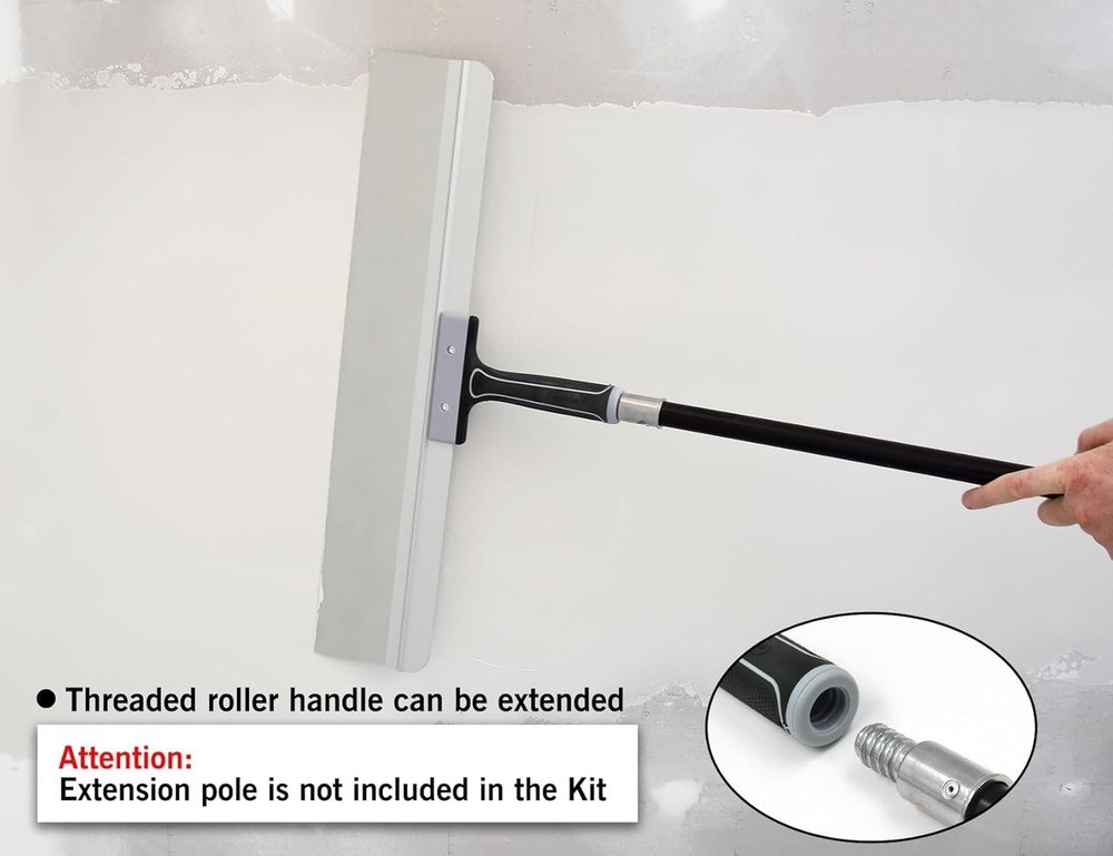 Long drywall taping knife for smoothing