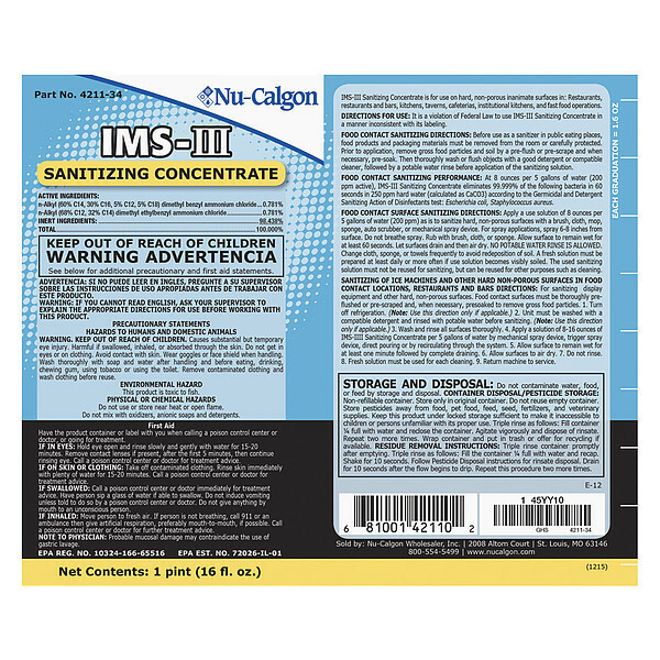 Nu-Calgon 4211-34 Ice Machine Sanitizer, 16 Oz.