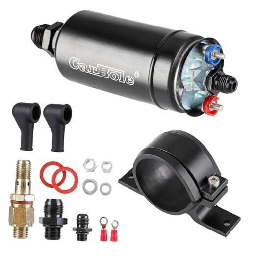 Universal Electric External Inline Fuel Pump, 12V 300LPH High Flow Rate, with