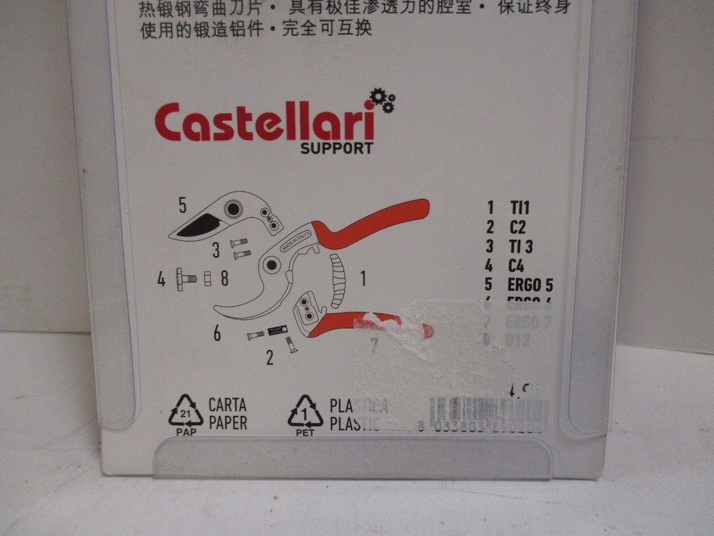 Castellari ERGONOMIC Hand Pruner - Anvil Pruner with Ergonomic Handle