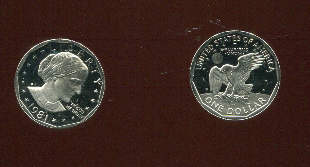 TWO 1981-S PROOF SUSAN B ANTHONY DOLLARS -- GEM BU (x176)