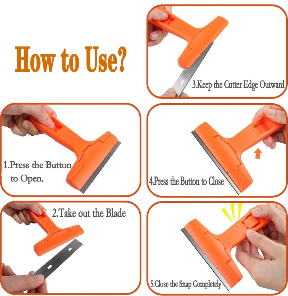Razor Blade Scraper,Paint Scraper Glass Tool with 20 Extra...