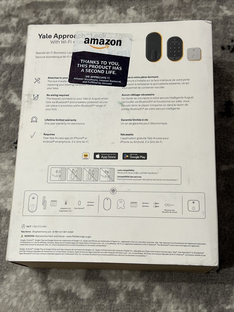 Yale Approach Smart Lock Wi-Fi Bluetooth Deadbolt Keypad Open Box