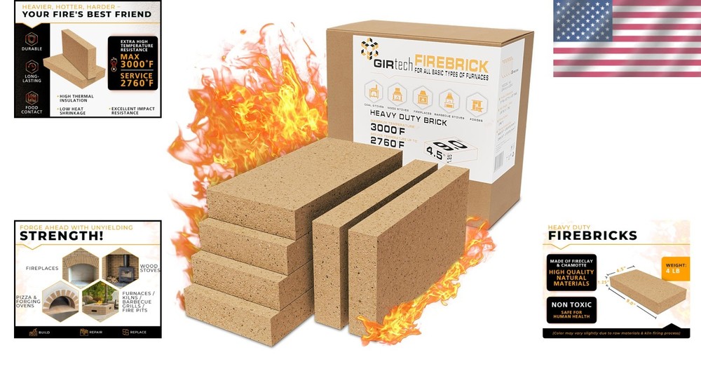 Replacement Fire Bricks for Fireplaces & Pizza Ovens