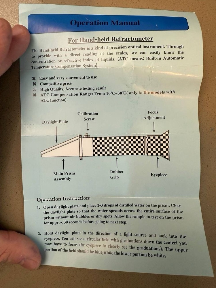RHB-32ATC Handheld Refractometer with ATC 0–32%