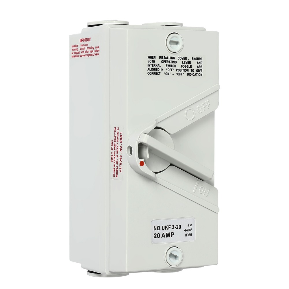 440V 20A 3 Pole Wall-Mounted Isolation Switch Waterproof Safety Isolation Switch