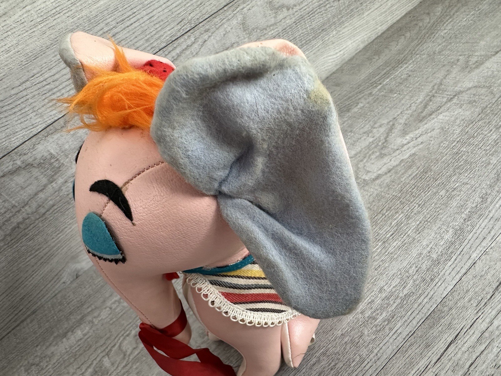 Lot of 2 VTG 1950-60s Childrens Toys Made in Japan Pink Elephant & Red Poodle