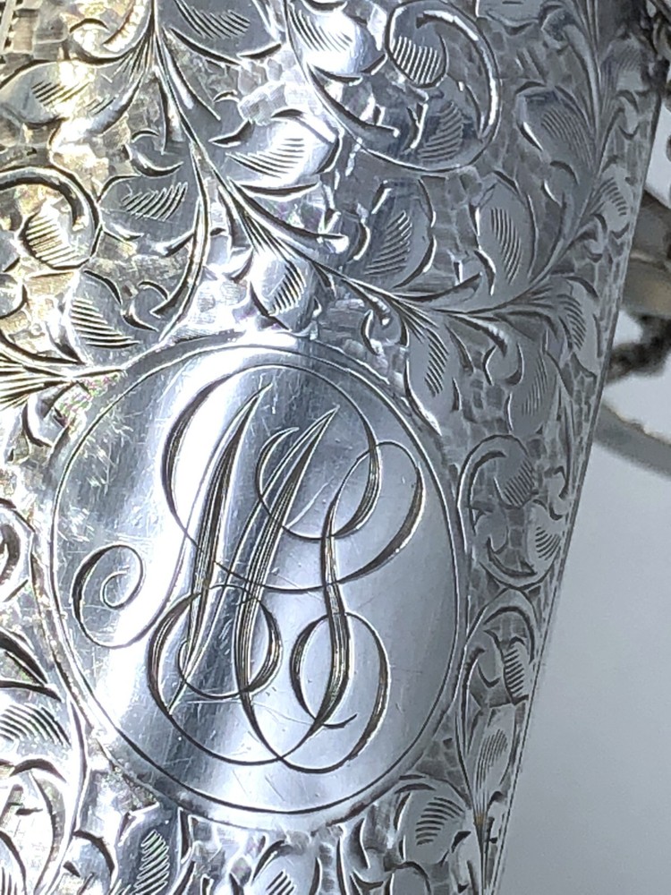 Antique Sterling Silver Eyeglass Case with Chatelain, English Sterling Hallmarks