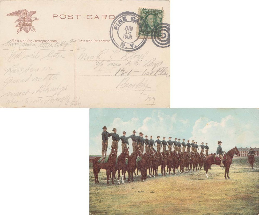 New York Pine Camp 1908 double rim double ring cds, target  1908-1908  PPC (Show