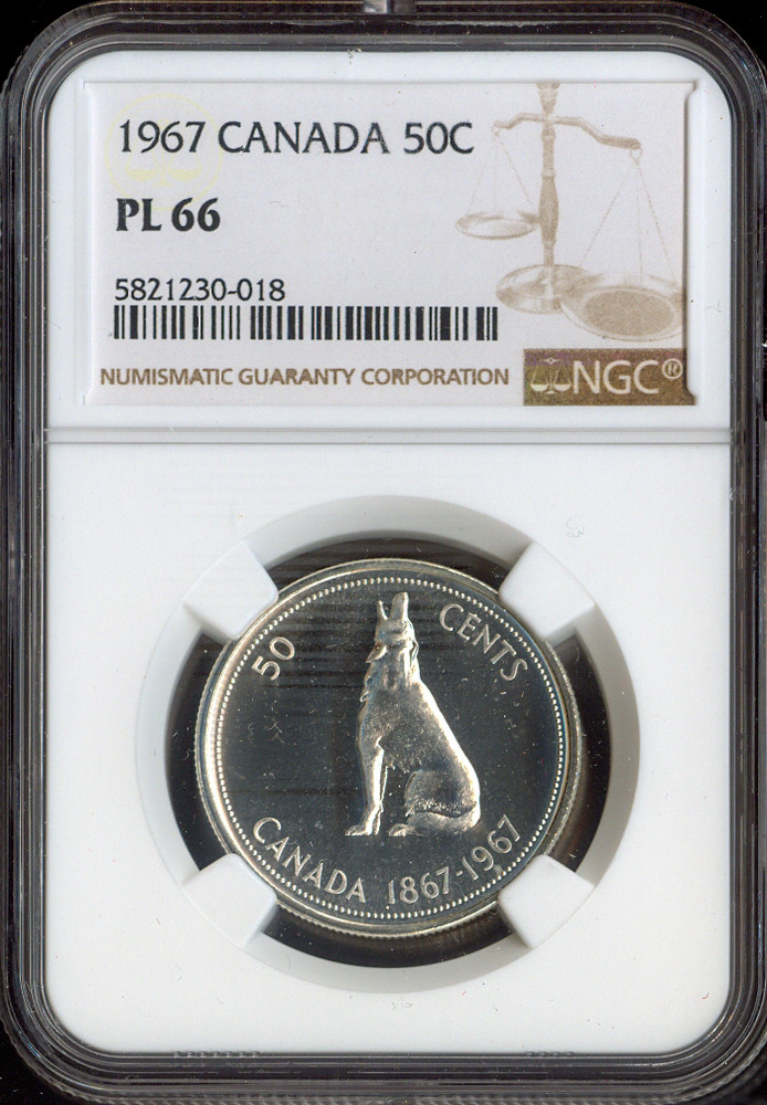 1967 Canada 50 Cents 50C NGC PL66 - Quality