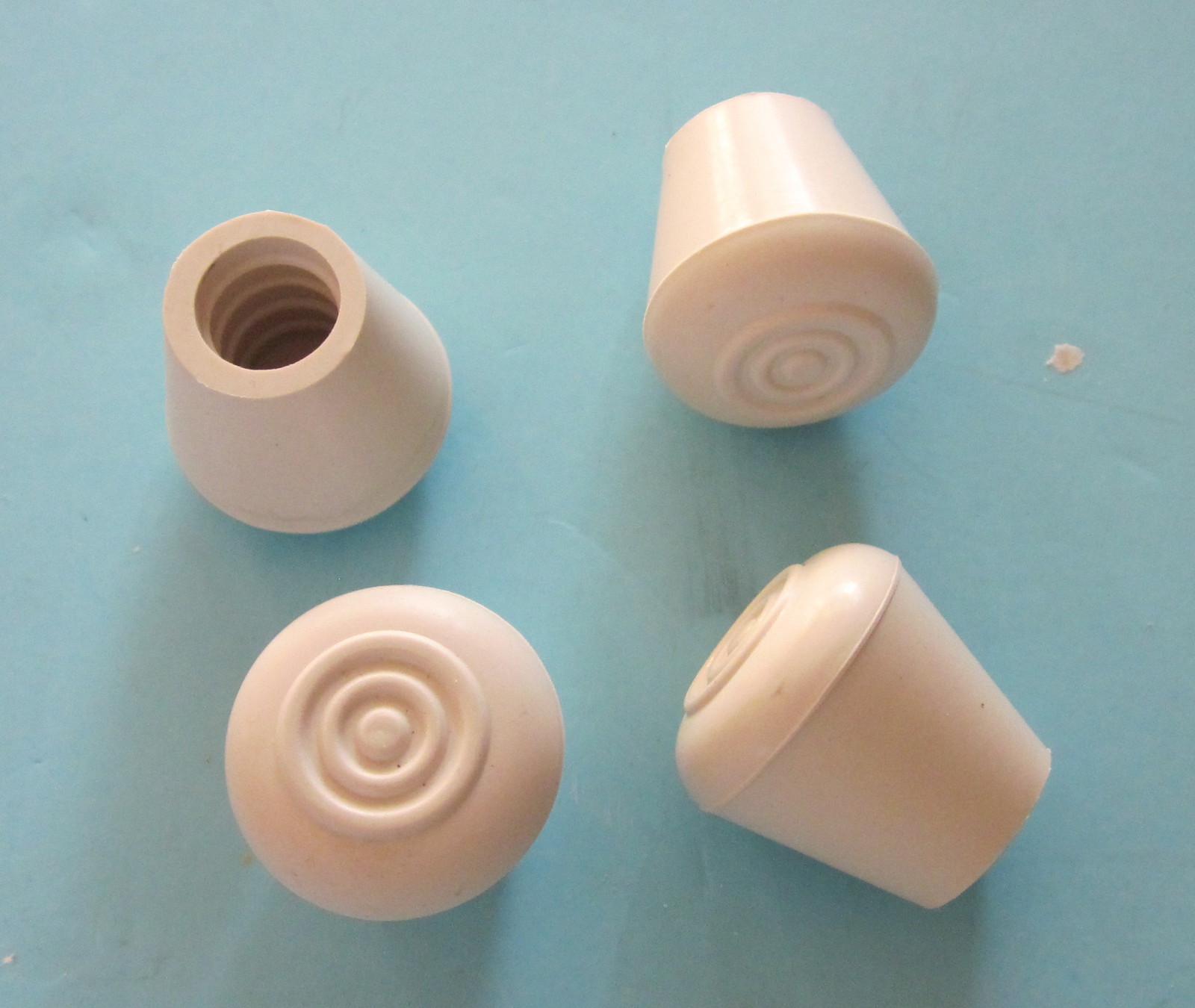 NEW 1/2" white rubber CRUTCH tip (pk.of 4) For CANES, STOOLS, TABLES, STANDS