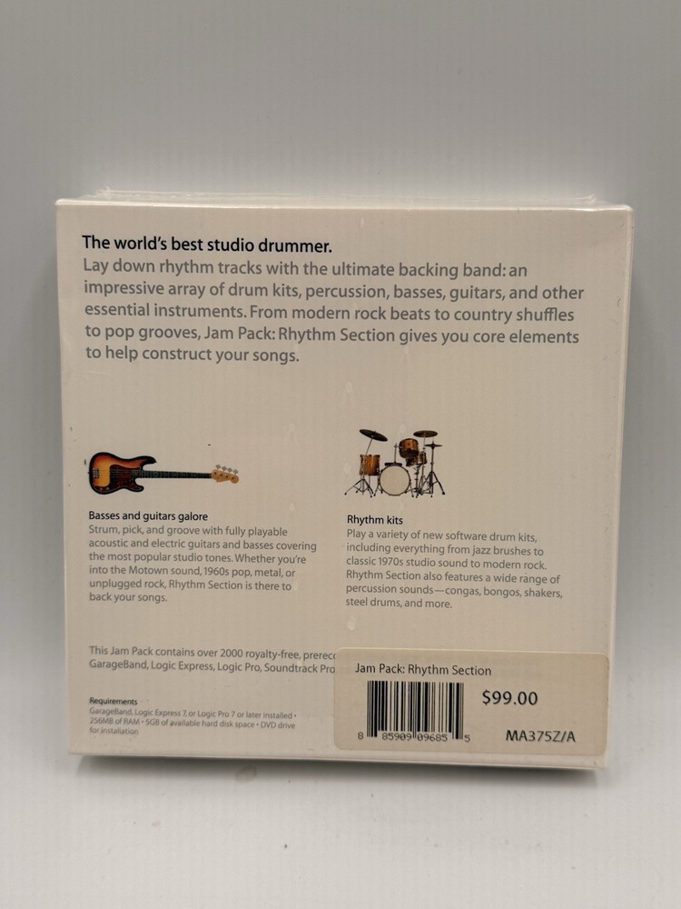 ORIGINAL SEALED GarageBand Jam Pack 3: Rhythm Section