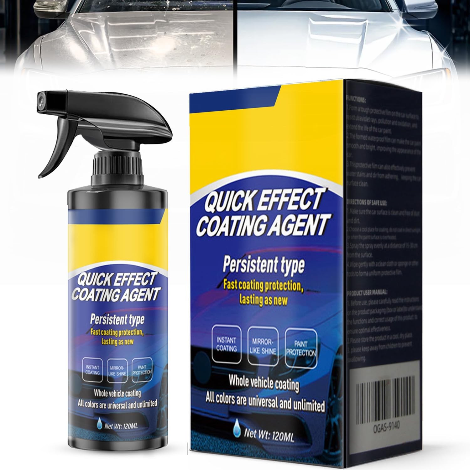 Quick Effect Coating Agent, Ceramic Coating Spray for Car Wax Polish Paint Scrat