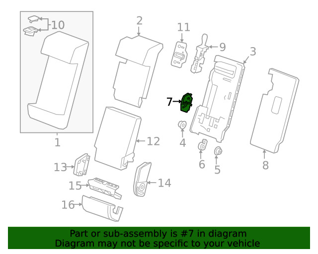 Genuine GM Seat Back Frame Bracket 39012586