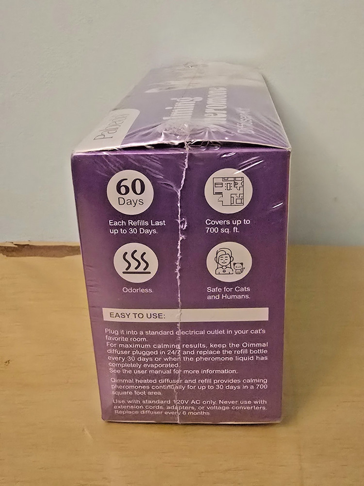 Pabedo Cat Calming Pheromone Diffuser Kit 60 Day + 2 Refills 48ml NEW
