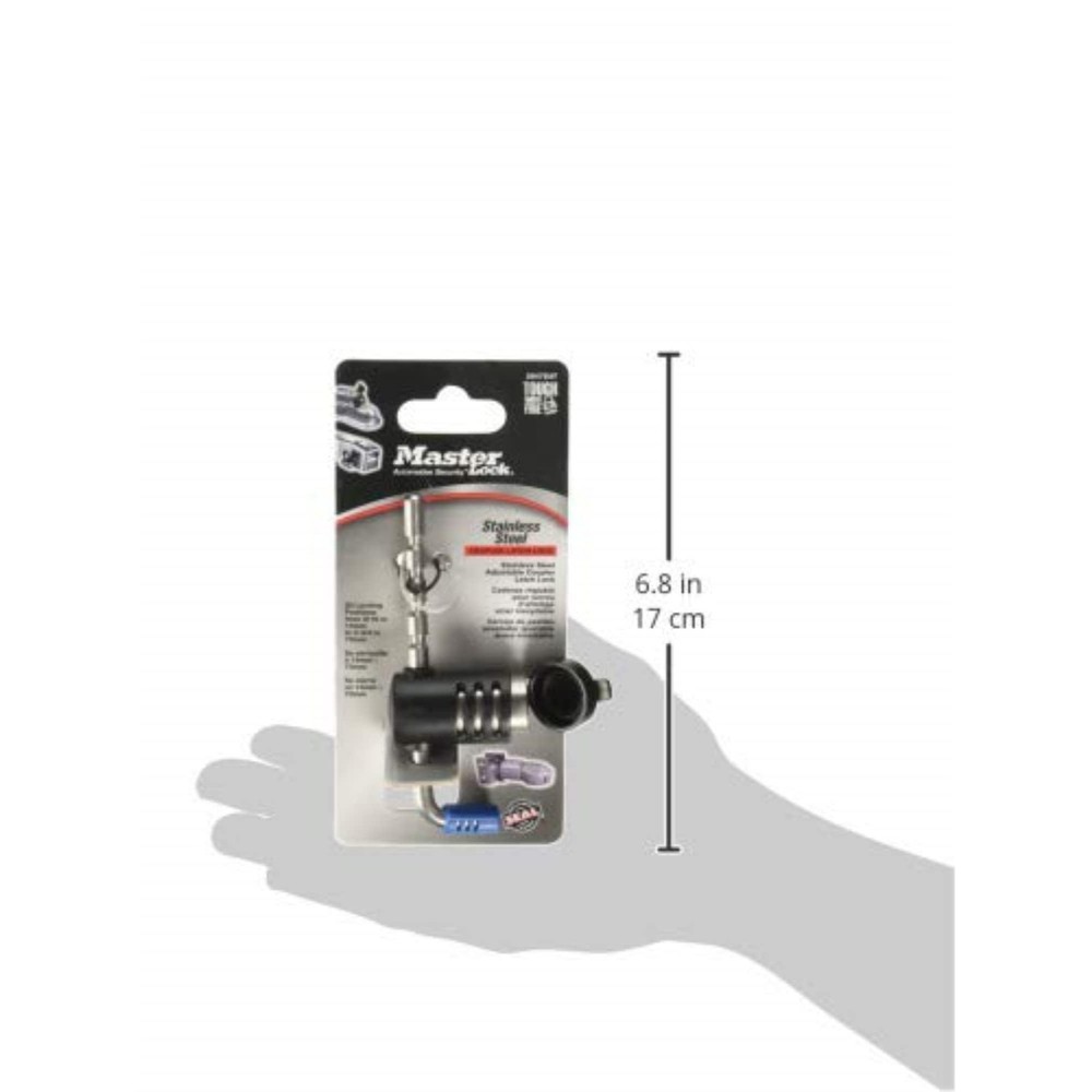 Master Lock Trailer Lock, Stainless Steel Adjustable Coupler 1 Pack, Silver